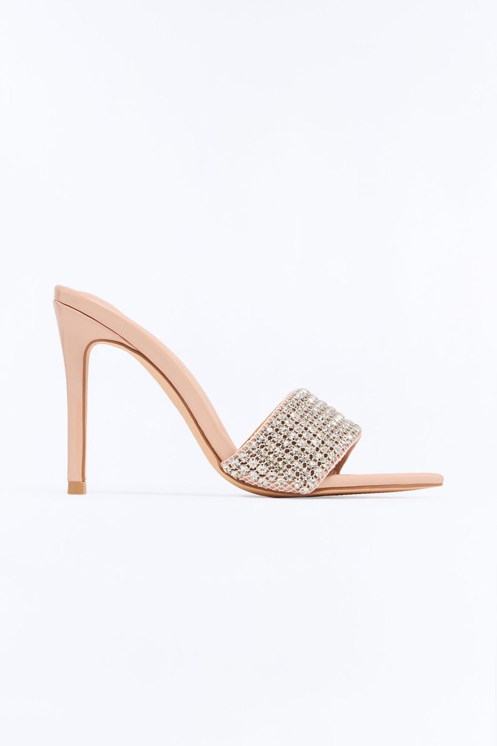 All About Me Rhinestone Stiletto Heels - Nude