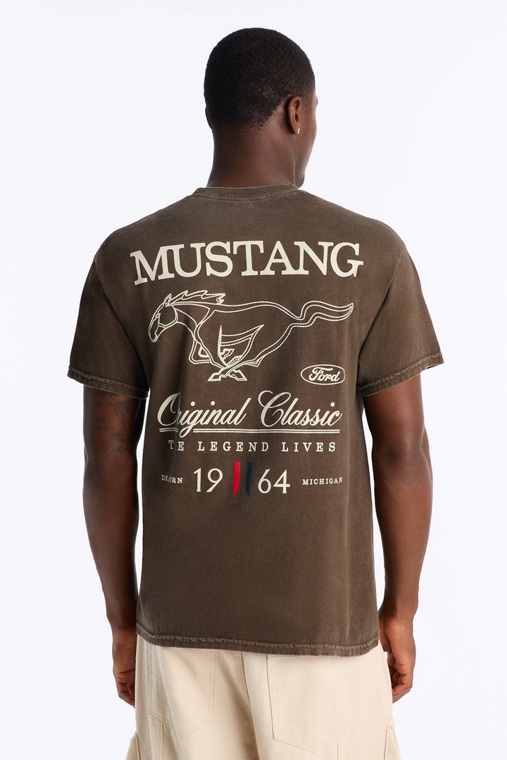 Ford Mustang Original Classic Vintage Short Sleeve Tee - Brown