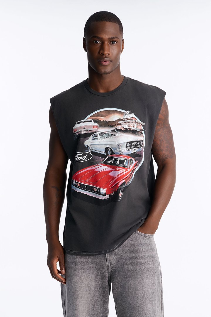 Ford Takeover Vintage Oversized Muscle Tank - Black