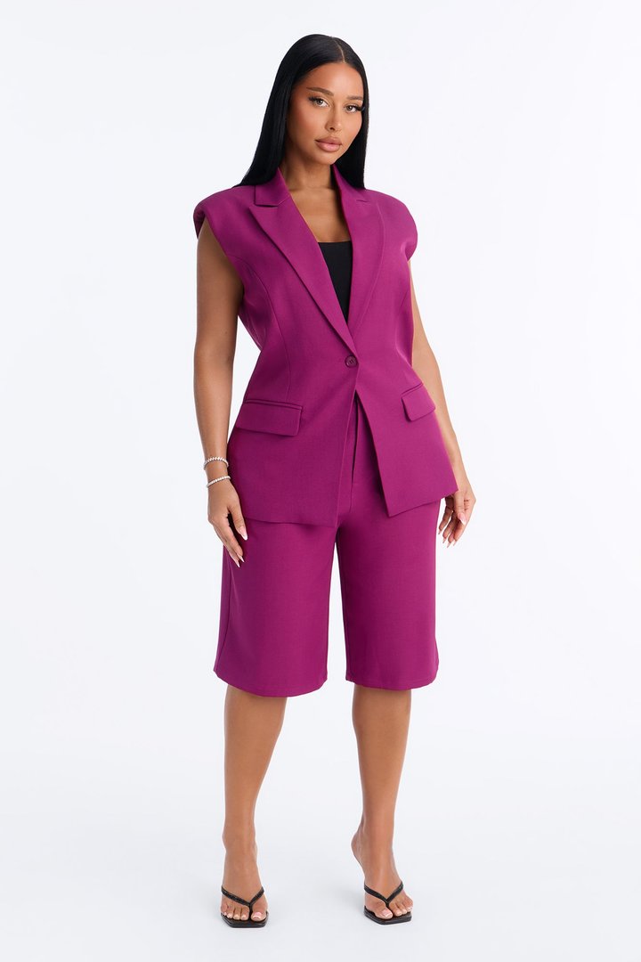 Paloma Twill Vest - Raspberry