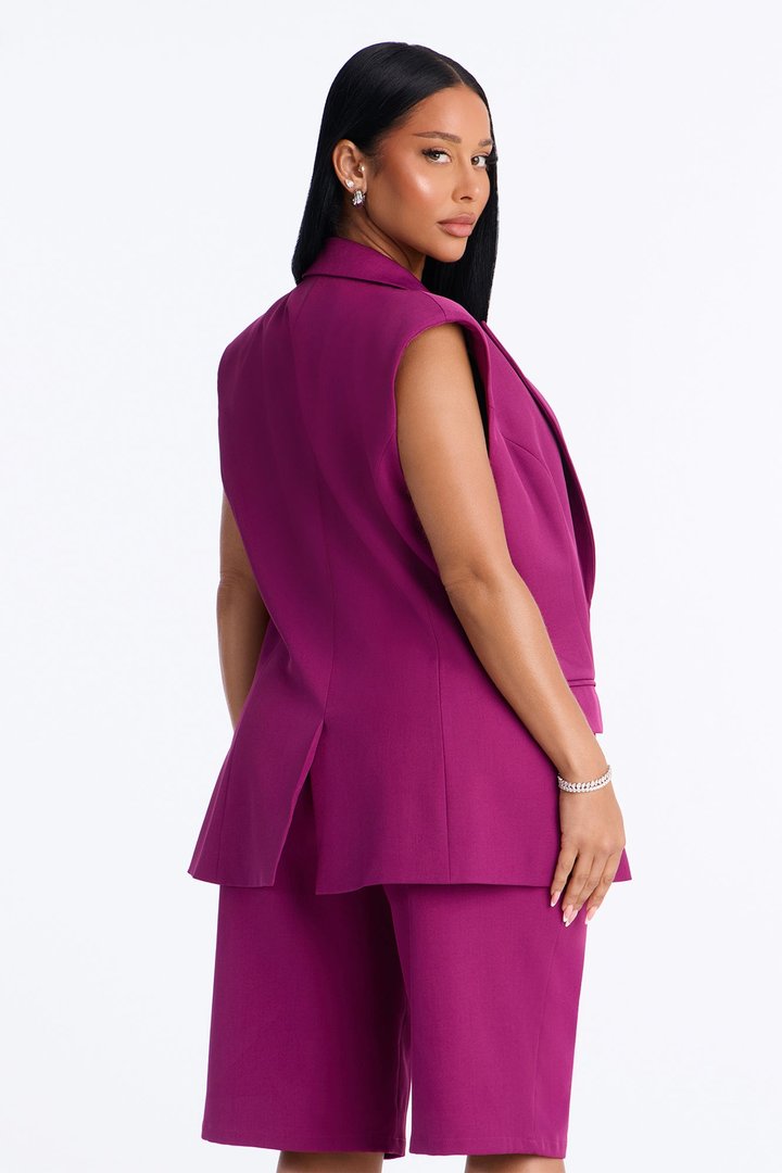 Paloma Twill Vest - Raspberry