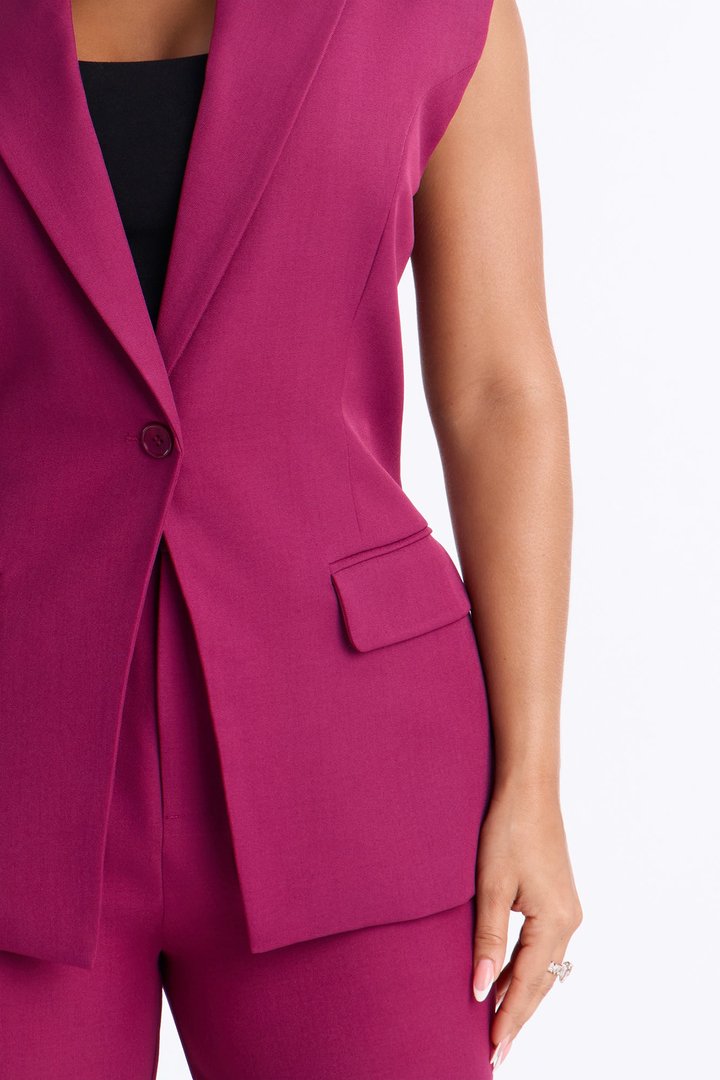 Paloma Twill Vest - Raspberry