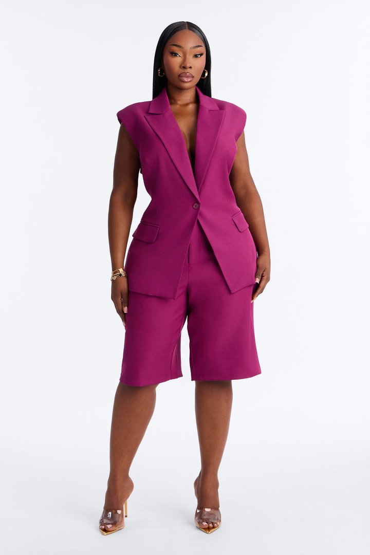 Paloma Twill Vest - Raspberry