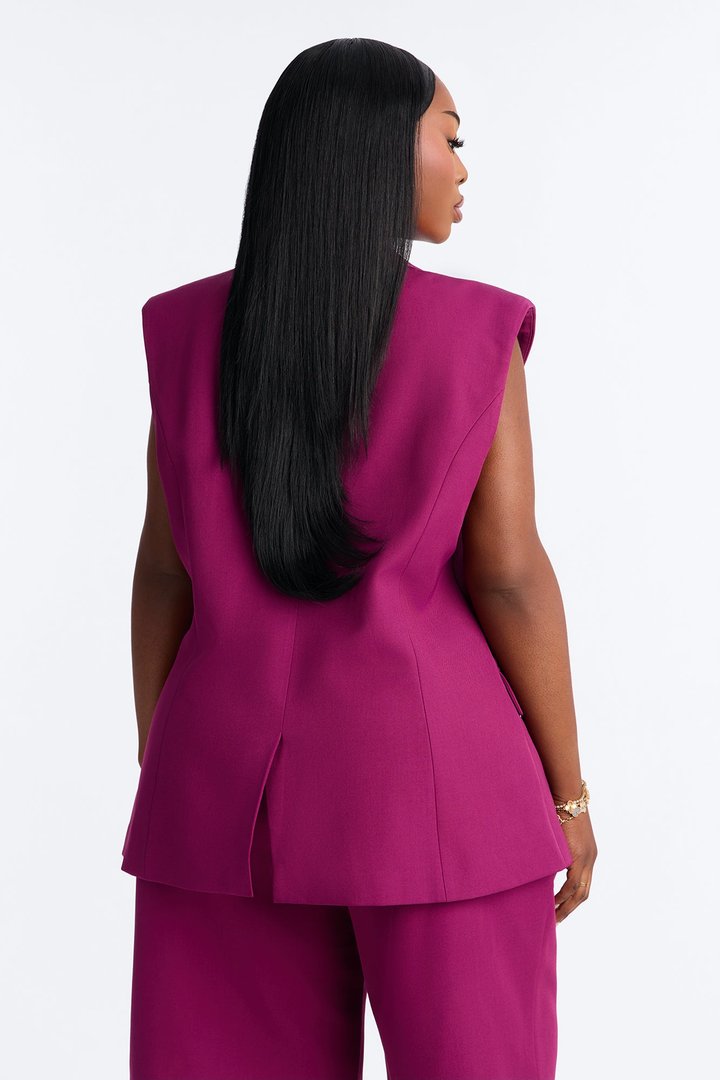 Paloma Twill Vest - Raspberry