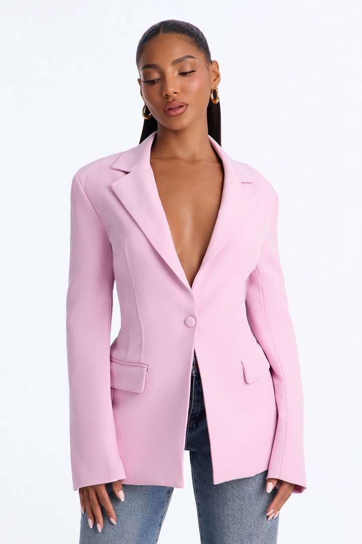 Hailey Hourglass Fitted Blazer - LightPink
