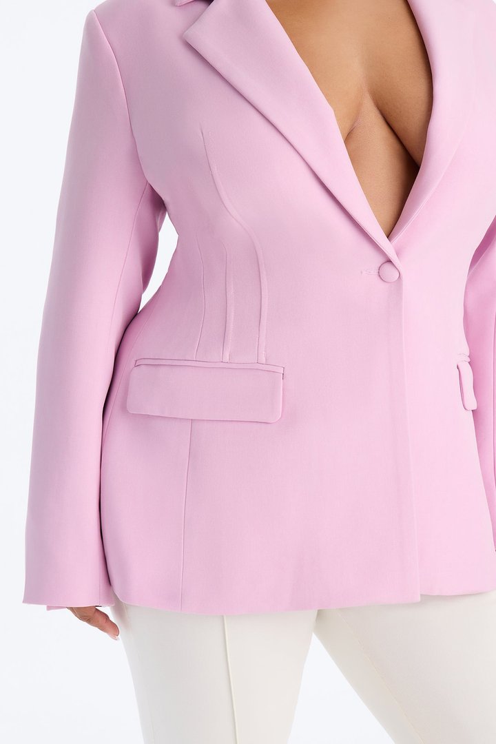 Hailey Hourglass Fitted Blazer - LightPink