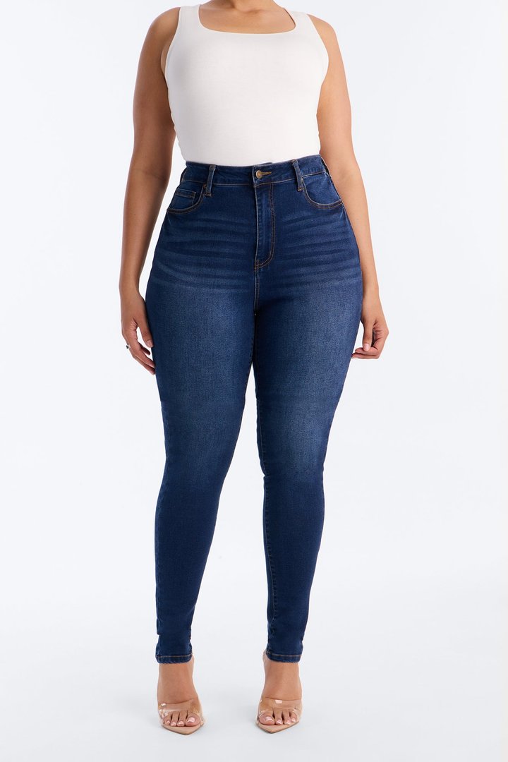 Tall Kiley Control Curvy Stretch Skinny Jeans - Dark Wash