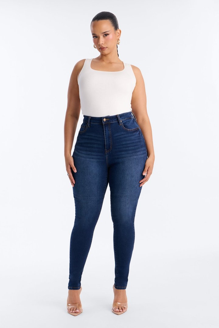 Tall Kiley Control Curvy Stretch Skinny Jeans - Dark Wash