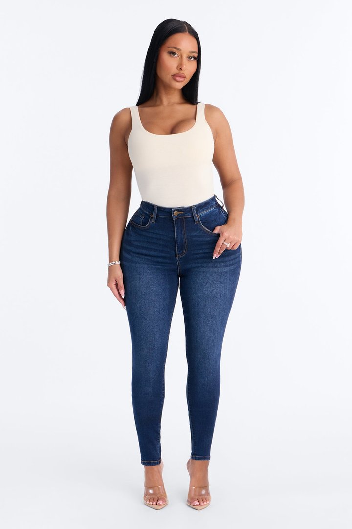 Tall Kiley Control Curvy Stretch Skinny Jeans - Dark Wash