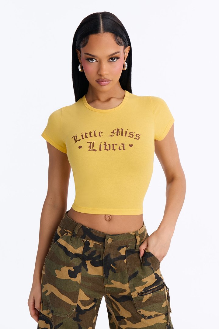 Little Miss Libra Baby Tee - Butter Yellow