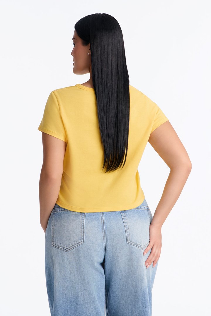 I Am Sunshine Cropped Baby Tee - Yellow
