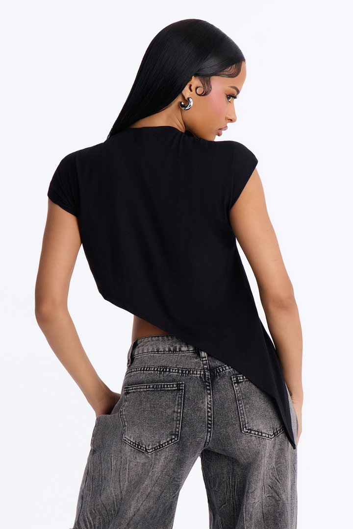 Speak To My Agent Tied Sleeveless Tee - Black