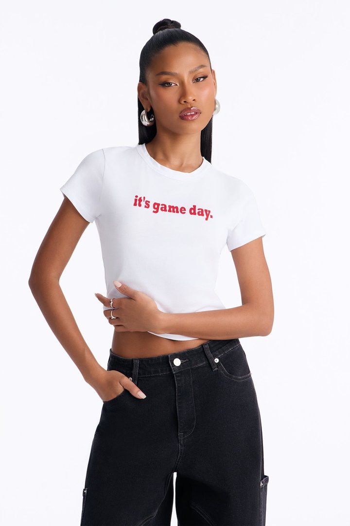 Game Day Baby Tee - White