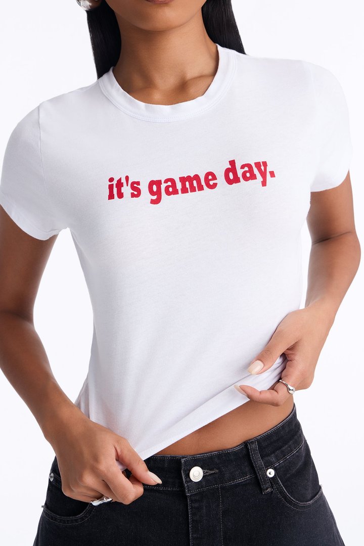 Game Day Baby Tee - White