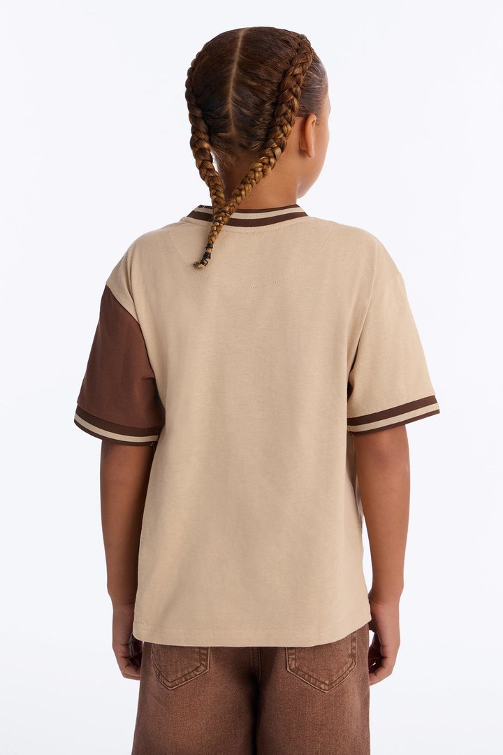 Mini GOAT Color Block Short Sleeve Tee - Brown