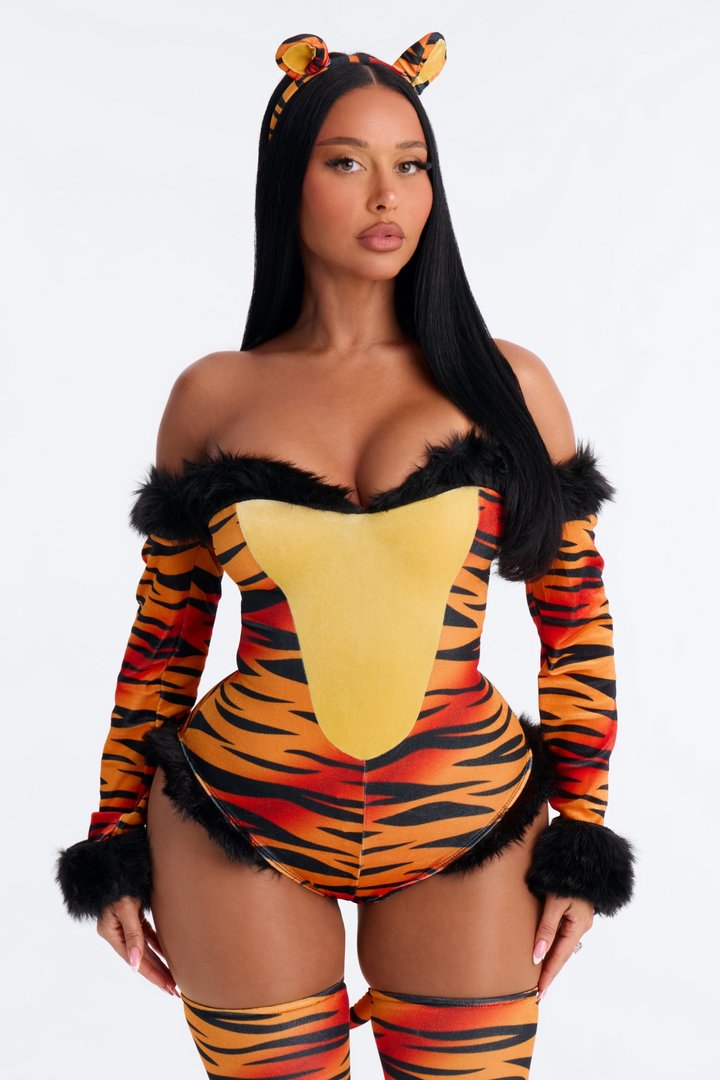 Pounce On Me 3 Piece Costume Set - Orange/combo