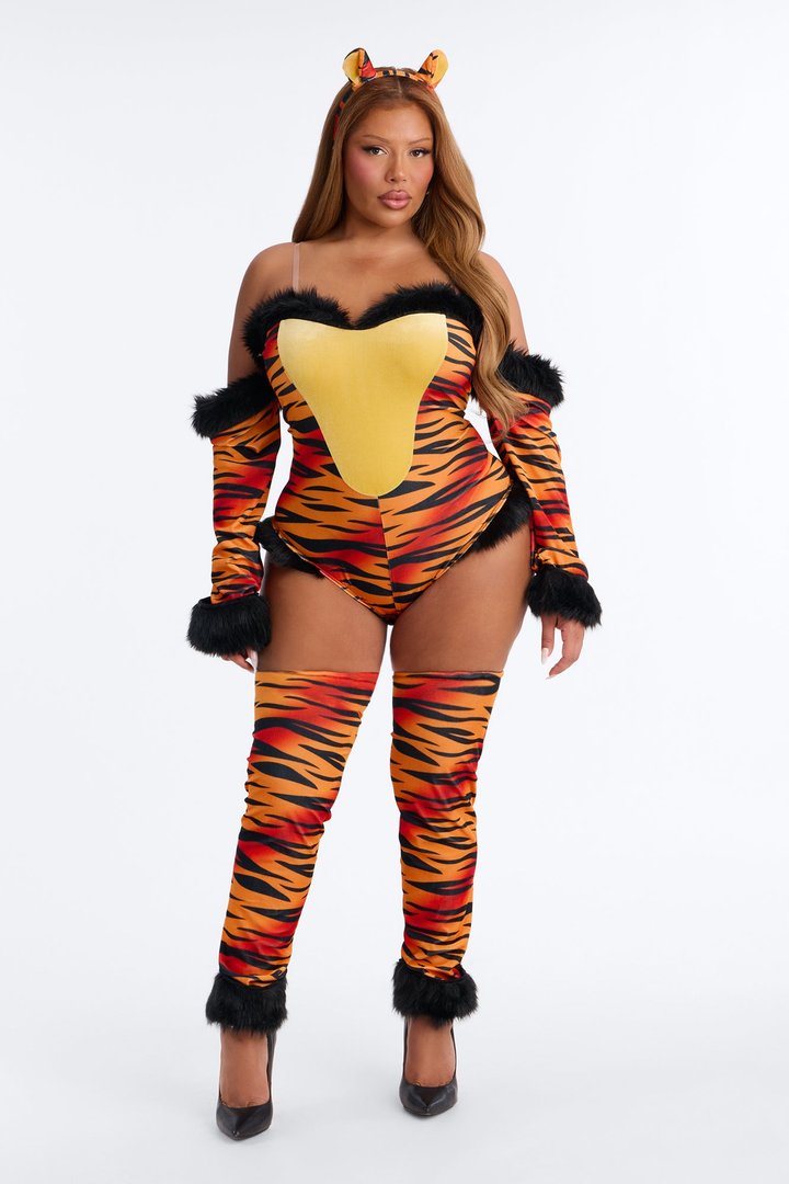 Pounce On Me 3 Piece Costume Set - Orange/combo