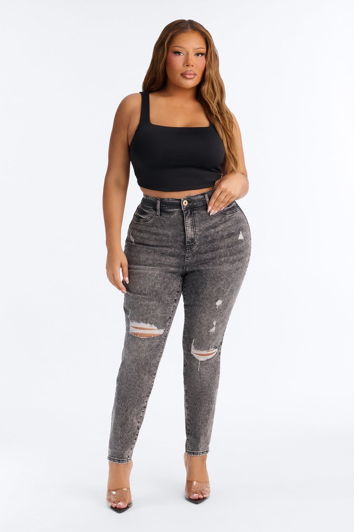Tall Living Life High Stretch Skinny Jeans - Black Wash