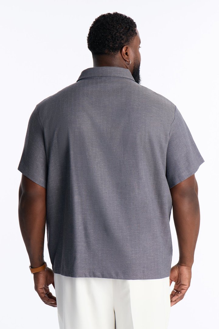 Laurel Linen Quarter Zip Polo - Navy/combo