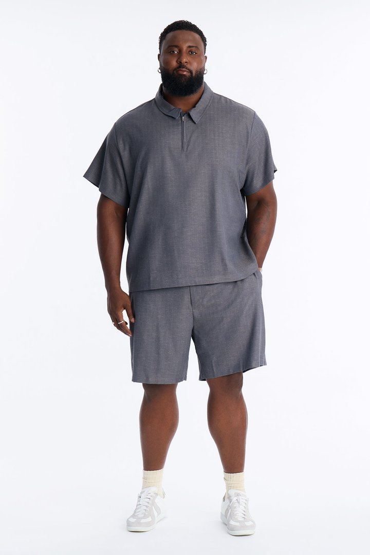 Laurel Linen Relaxed Short - Navy/combo