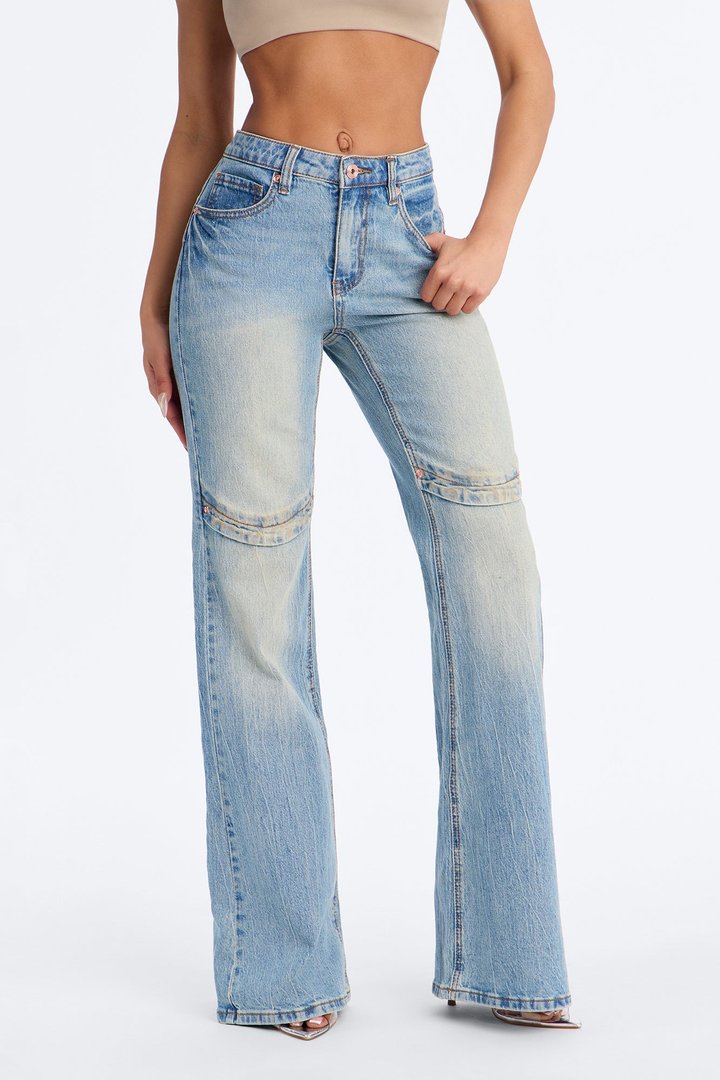 Malibu Tinted Stretch Flare Jeans - Medium Wash