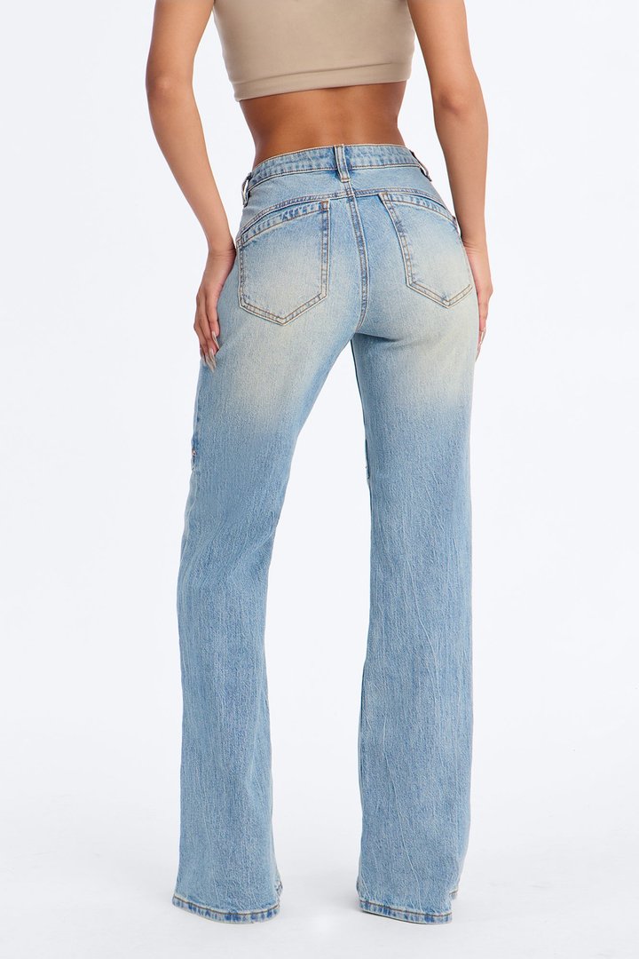 Malibu Tinted Stretch Flare Jeans - Medium Wash