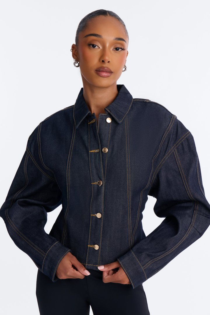 Premium Selvedge Barrel Denim Jacket - Dark Denim