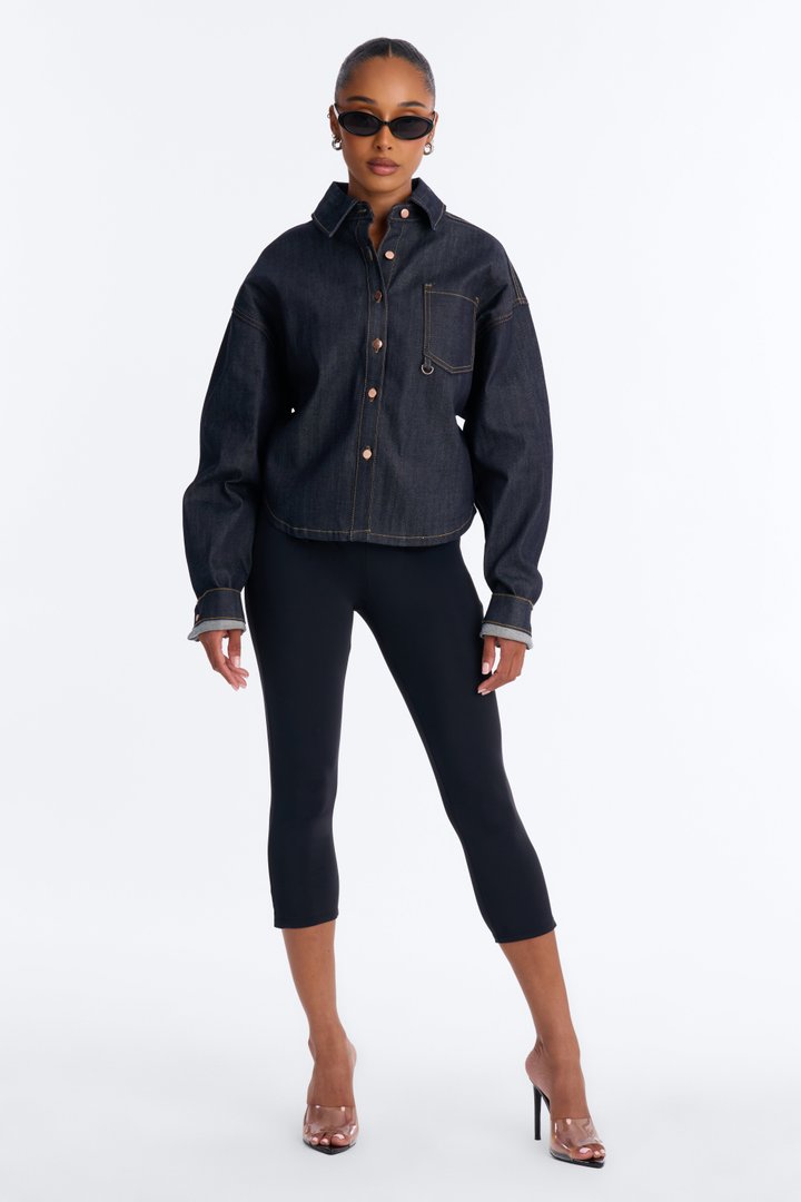 Premium Selvedge Utility Denim Jacket - Dark Denim
