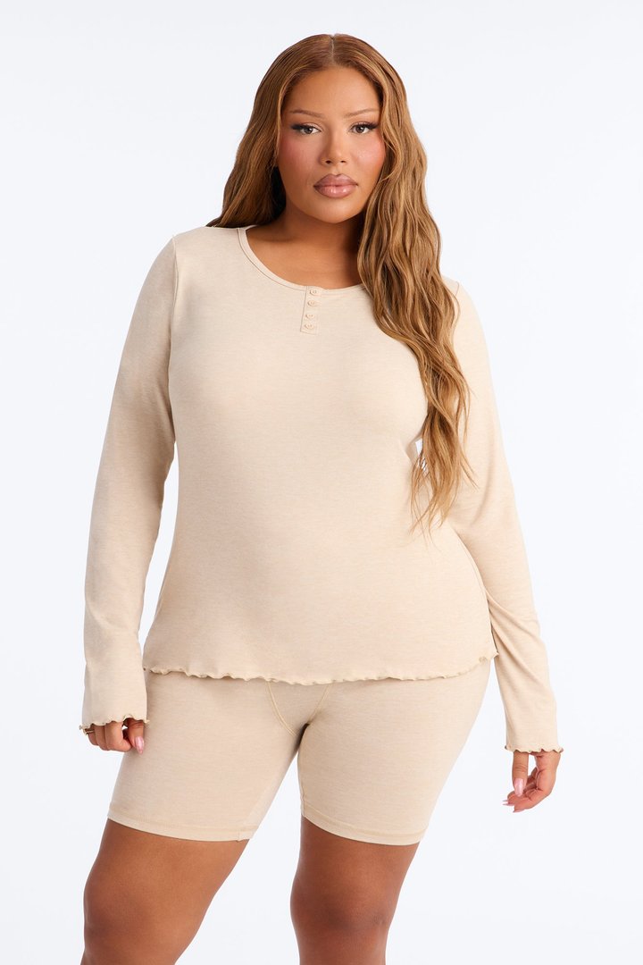 Between Us PJ Boxer Short Set - Oatmeal