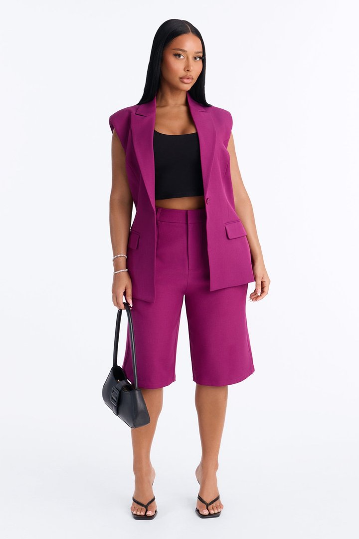Paloma Twill Bermuda Short - Raspberry