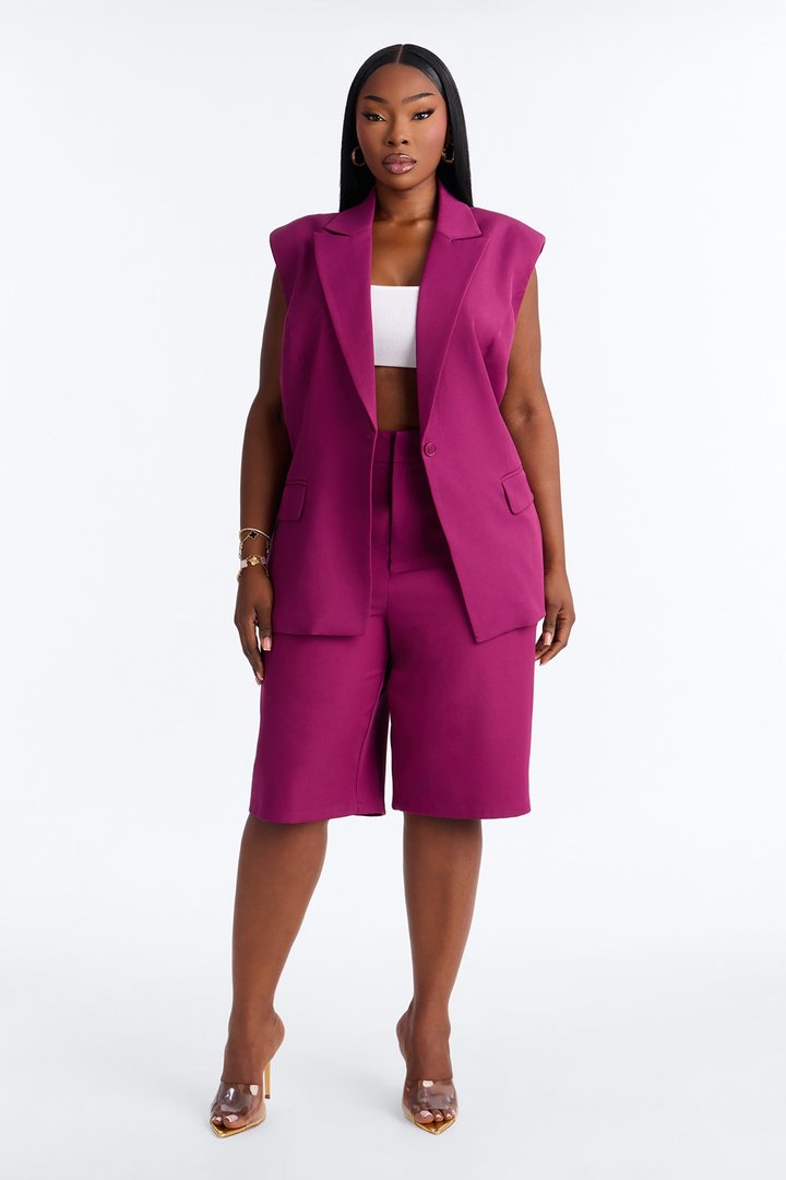 Paloma Twill Bermuda Short - Raspberry