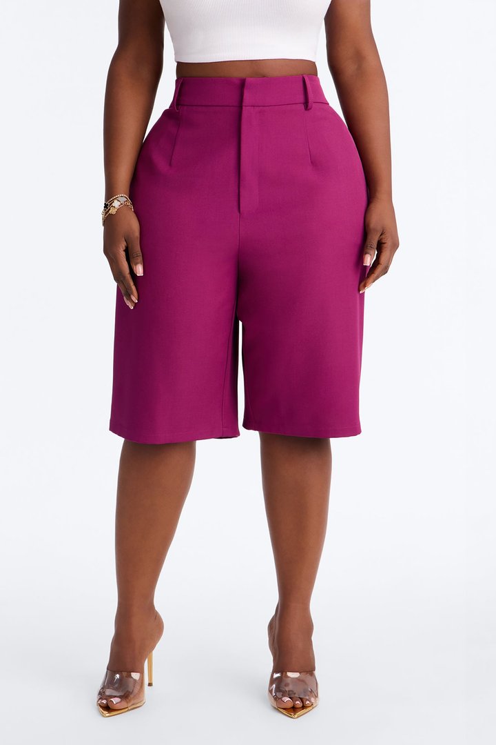 Paloma Twill Bermuda Short - Raspberry