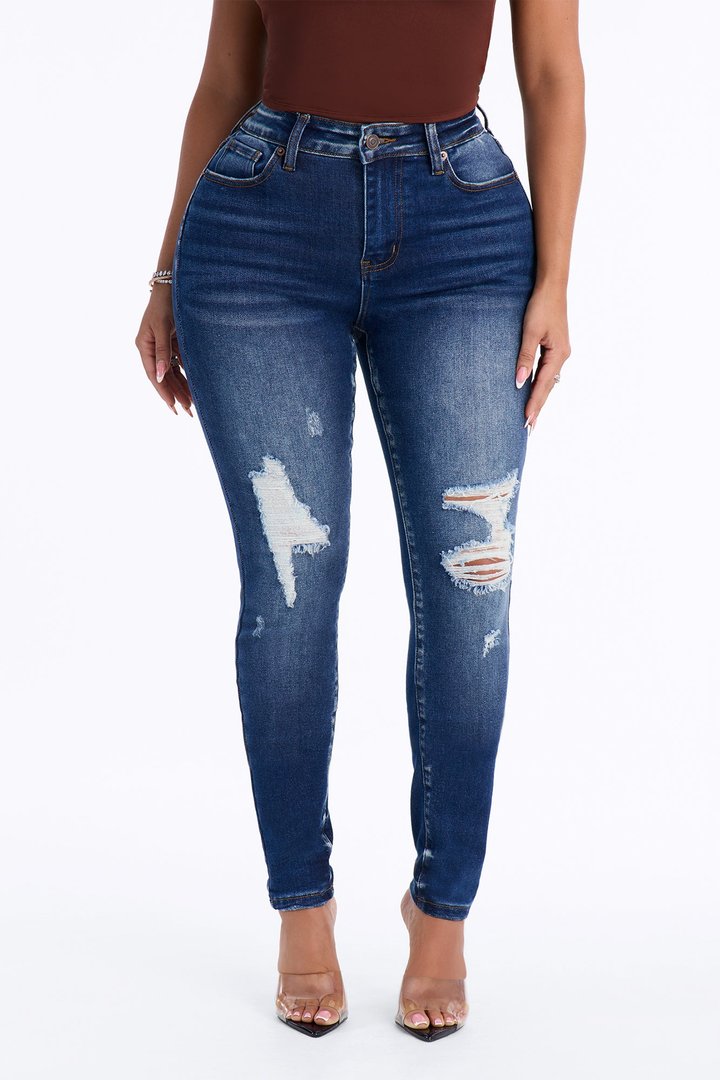 Tall Kalisha Stretch Ripped Skinny Jeans - Dark Wash