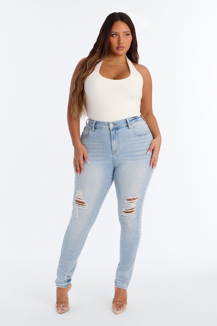 Tall Kalisha Stretch Ripped Skinny Jeans - Light Wash