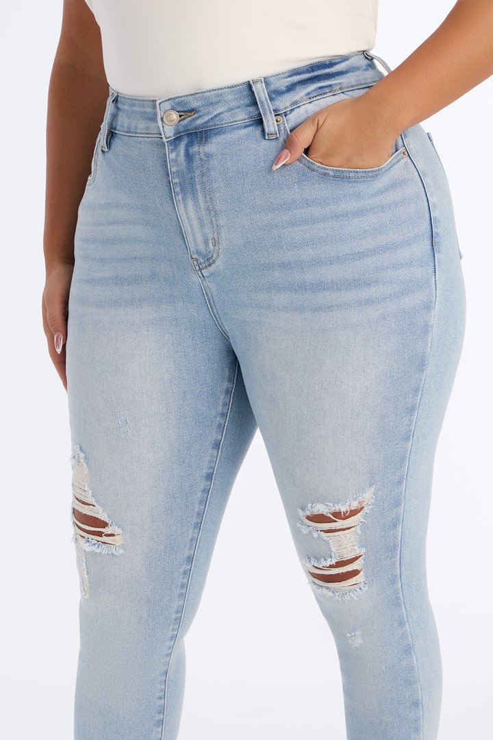 Tall Kalisha Stretch Ripped Skinny Jeans - Light Wash