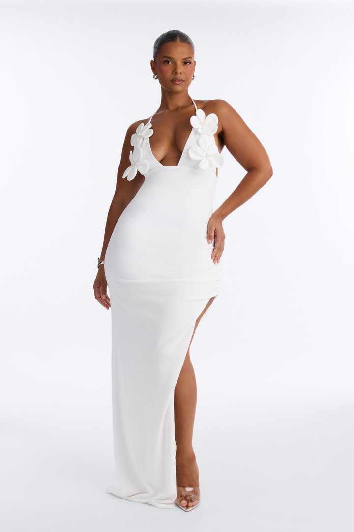 Celeste Crepe Floral Maxi Dress - Ivory