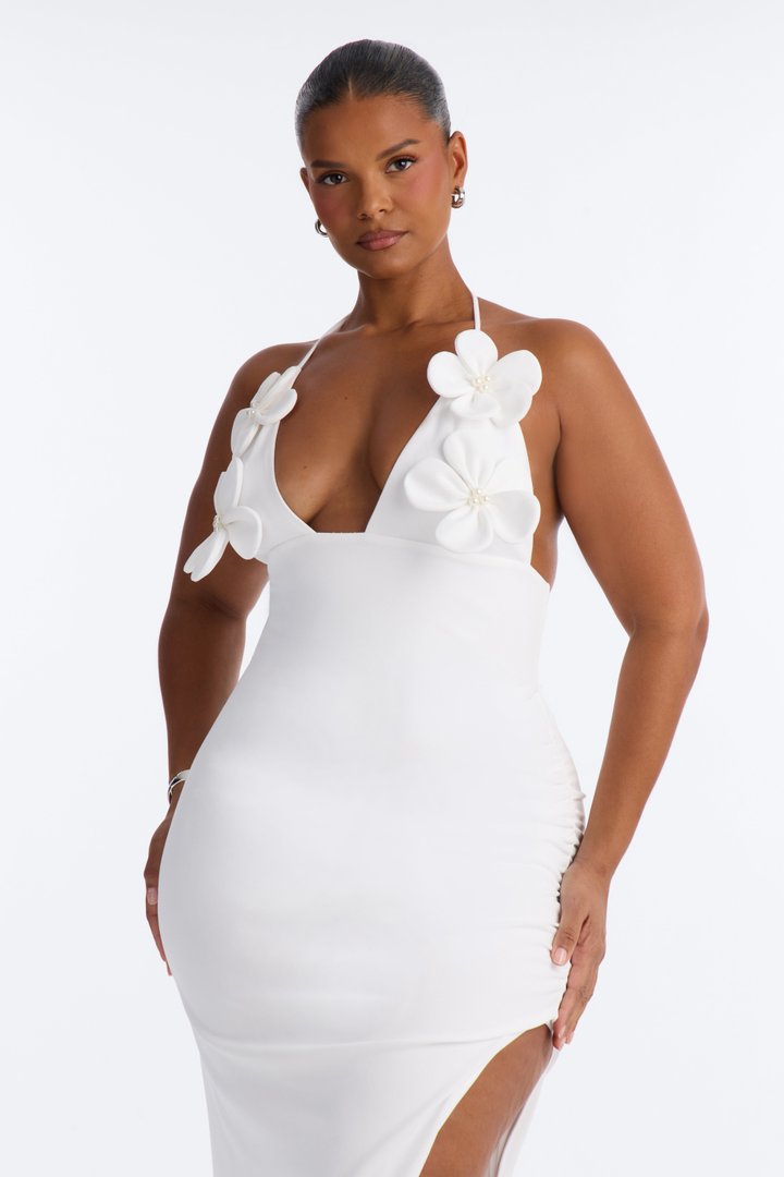 Celeste Crepe Floral Maxi Dress - Ivory
