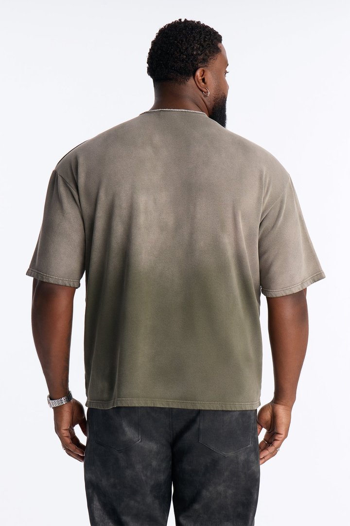 Saint Washed Oversized Fleece Tee - Green/combo