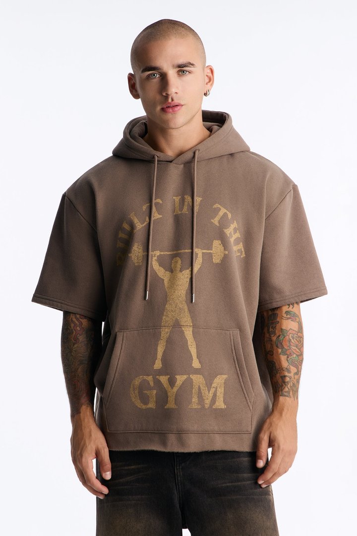 Life Is Better Washed Oversized Hoodie - Brown/combo