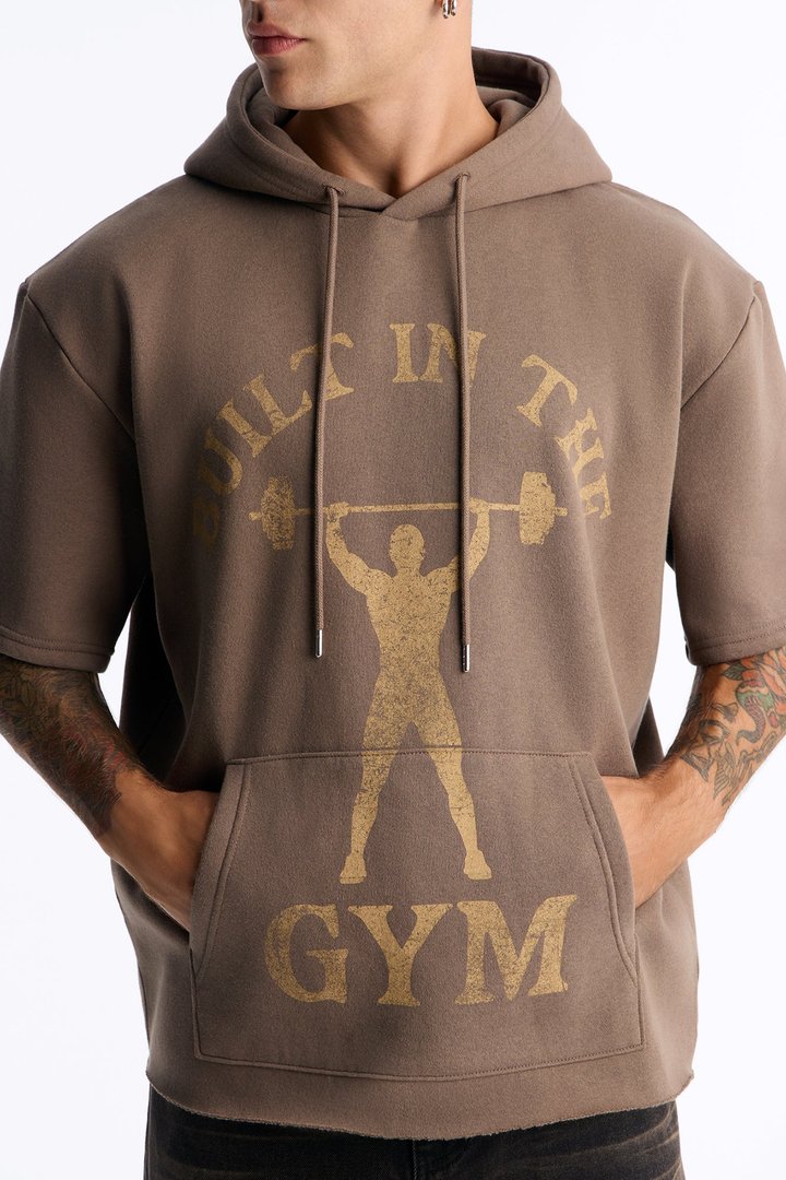 Life Is Better Washed Oversized Hoodie - Brown/combo