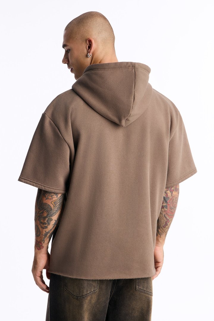 Life Is Better Washed Oversized Hoodie - Brown/combo