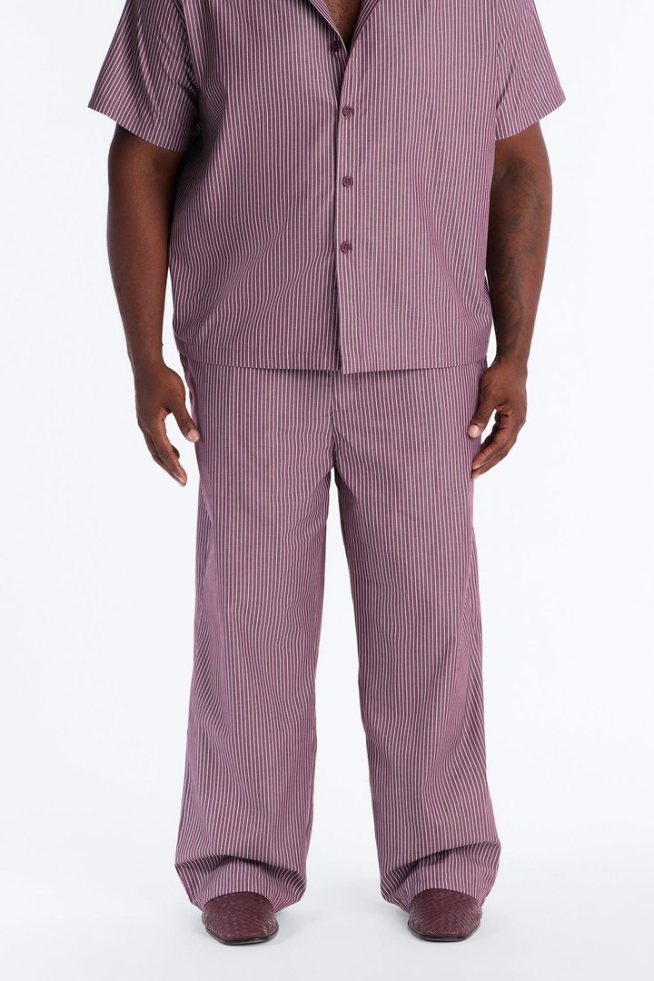 Monaco Relaxed Stripe Pant - Burgundy/combo