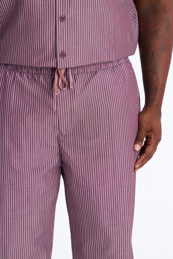 Monaco Relaxed Stripe Pant - Burgundy/combo