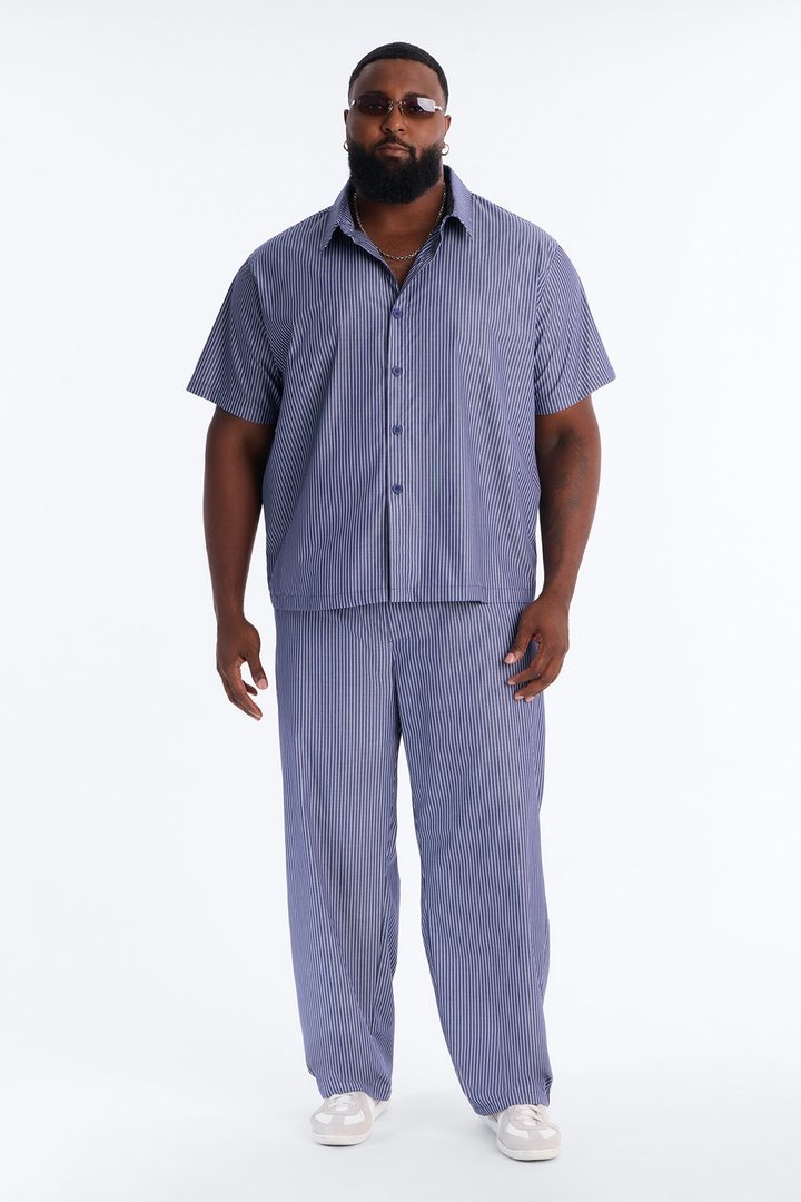 Monaco Relaxed Stripe Pant - Navy/combo