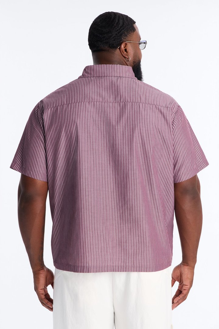 Monaco Relaxed Full Button Shirt - Burgundy/combo