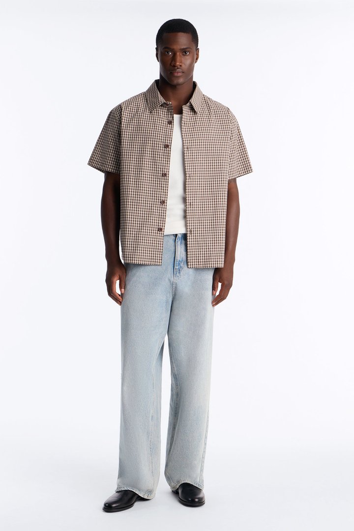 No Where To Be Found Plaid Button Up Shirt - Brown/combo