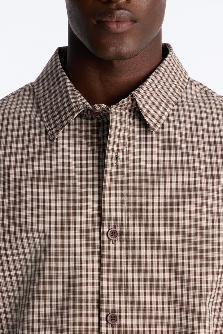 No Where To Be Found Plaid Button Up Shirt - Brown/combo