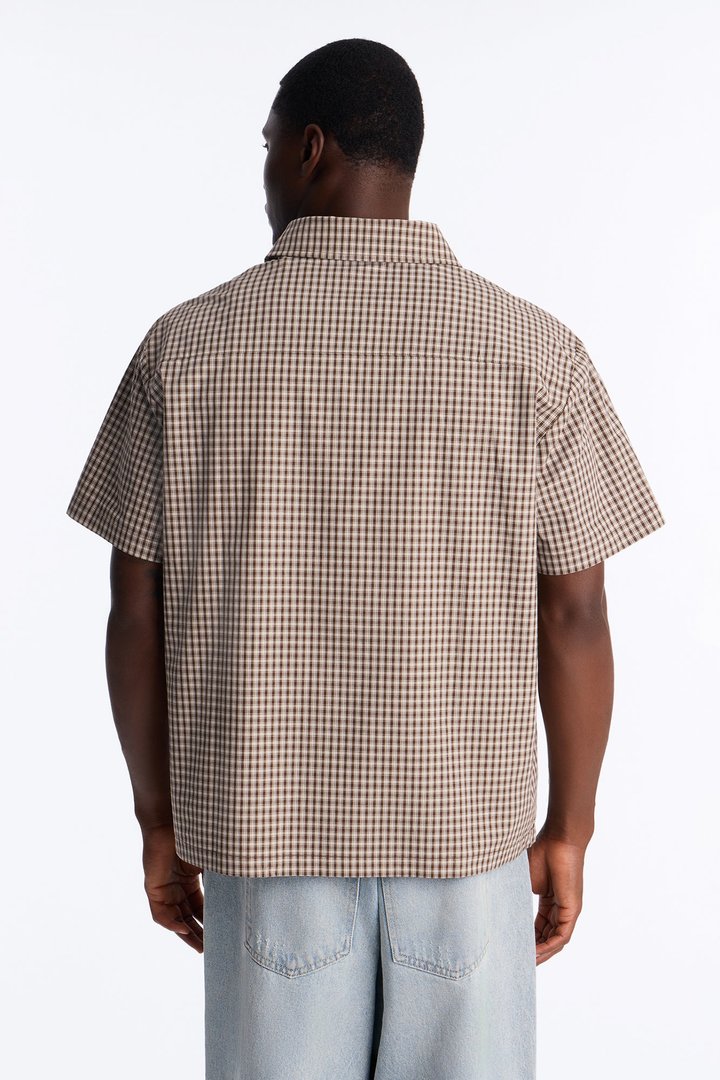 No Where To Be Found Plaid Button Up Shirt - Brown/combo