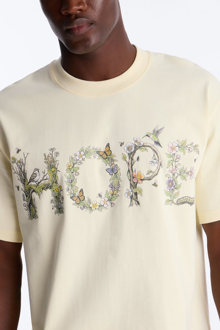 Hope Extra Heavyweight Oversized Short Sleeve Tee - Cream