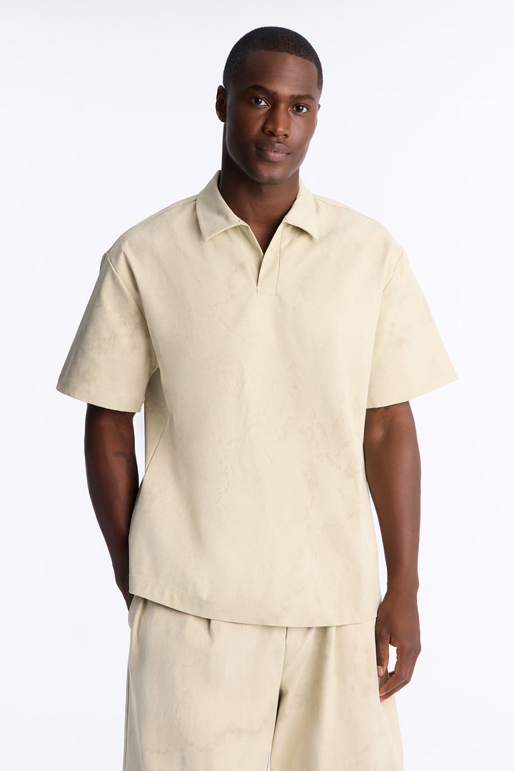 Modern Envoy Boxy Short Sleeve Polo - Tan